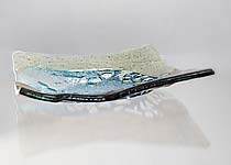 Handgefertigte Design-Glasschale mit Firmenlogo aus Fusingglas - Exklusives Kundengeschenk