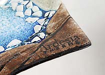 Handgefertigte Design-Glasschale mit Firmenlogo aus Fusingglas - Exklusives Kundengeschenk