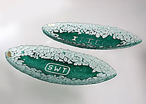 Handgefertigte Glasschale mit Firmenlogo - Stahlwerk Thüringen
