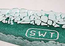 Handgefertigte Glasschale mit Firmenlogo - Stahlwerk Thüringen