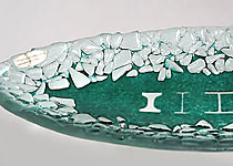 Handgefertigte Glasschale mit Firmenlogo - Stahlwerk Thüringen
