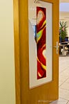 Exklusives Designglas für Türen in rot und gelb - Glasatelier Schlieker