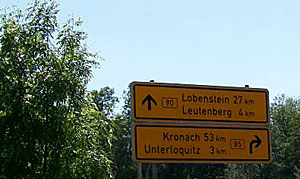 Hockerroda - Anfahrt aus Saalfeld B85